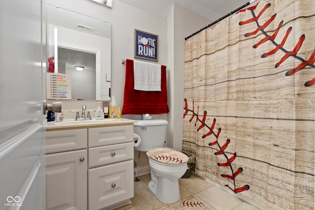 15098 Newburyport Dr, Fortville, IN 46040 - full bathroom featuring vanity, tile patterned flooring, and a shower with shower curtain