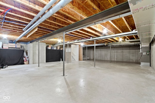 15098 Newburyport Dr, Fortville, IN 46040 - unfinished basement with stairs