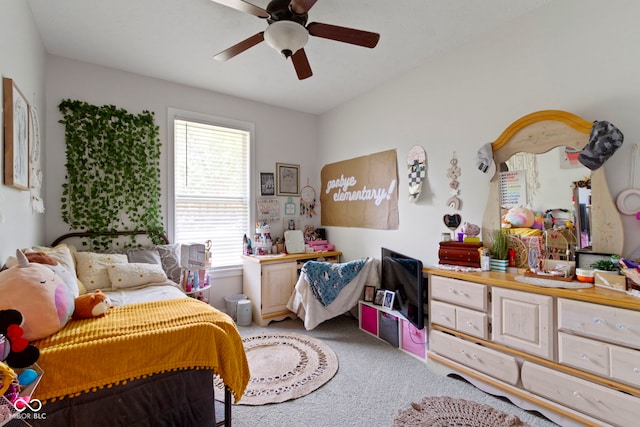 15098 Newburyport Dr, Fortville, IN 46040 - bedroom featuring light colored carpet and a ceiling fan