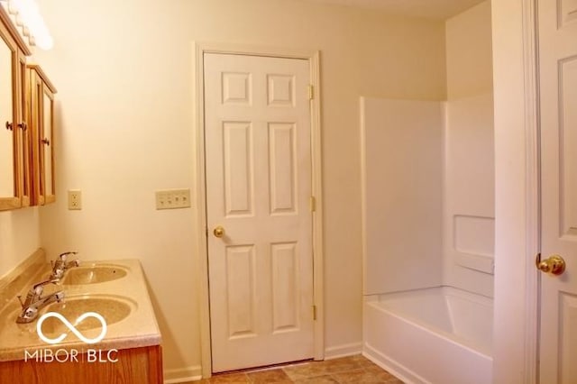 8905 Maze Rd, Indianapolis, IN 46259 - full bathroom with double vanity and shower / bath combination