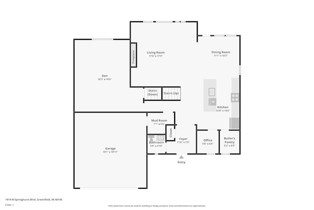1414 W Springhurst Blvd, Greenfield, IN 46140 - view of room layout