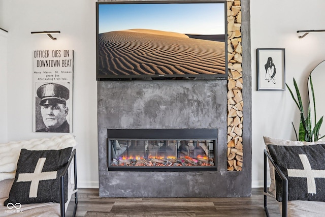 1414 W Springhurst Blvd, Greenfield, IN 46140 - detailed view of a glass covered fireplace and wood finished floors