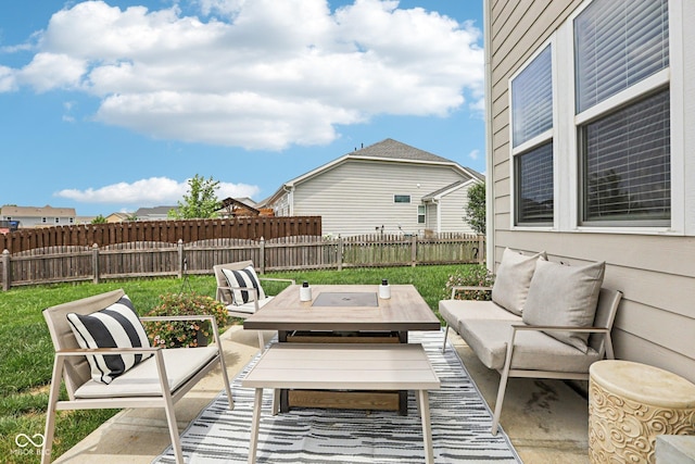 1414 W Springhurst Blvd, Greenfield, IN 46140 - fenced backyard featuring outdoor lounge area and a patio