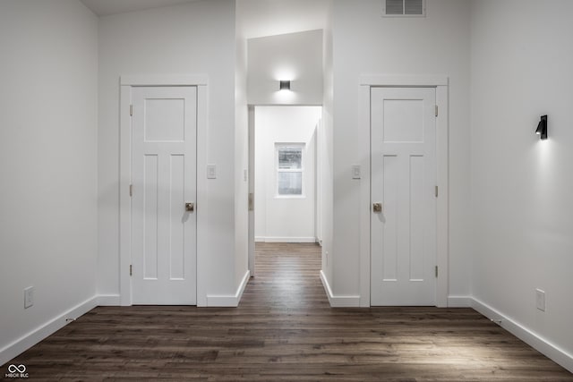 4245 Norwaldo Ave, Indianapolis, IN 46205 - hallway with dark wood-style floors