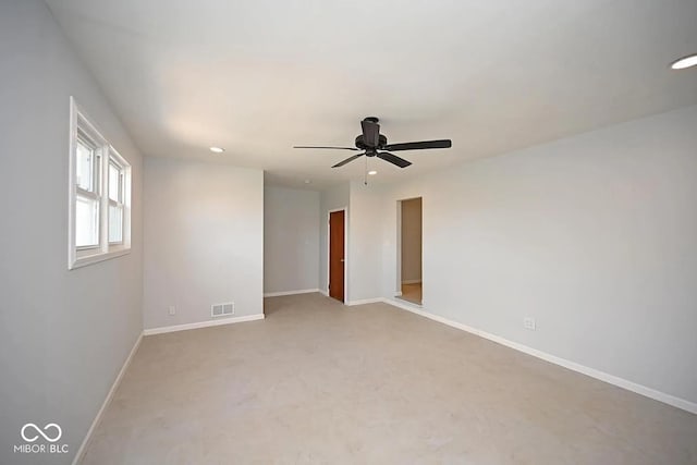 8783 State Road 56, Aurora, IN 47001 - unfurnished room featuring recessed lighting, a ceiling fan, and carpet floors