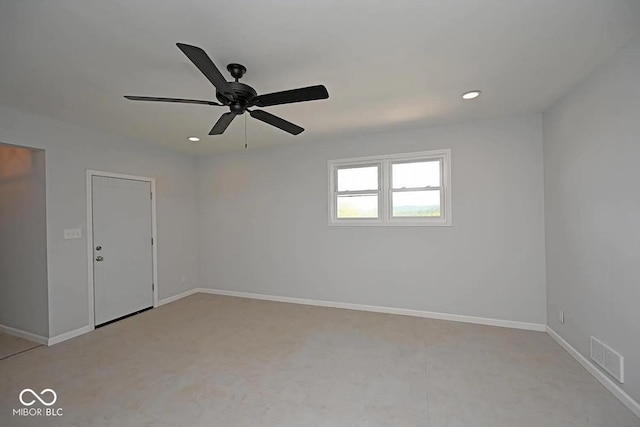 8783 State Road 56, Aurora, IN 47001 - unfurnished room featuring ceiling fan and recessed lighting