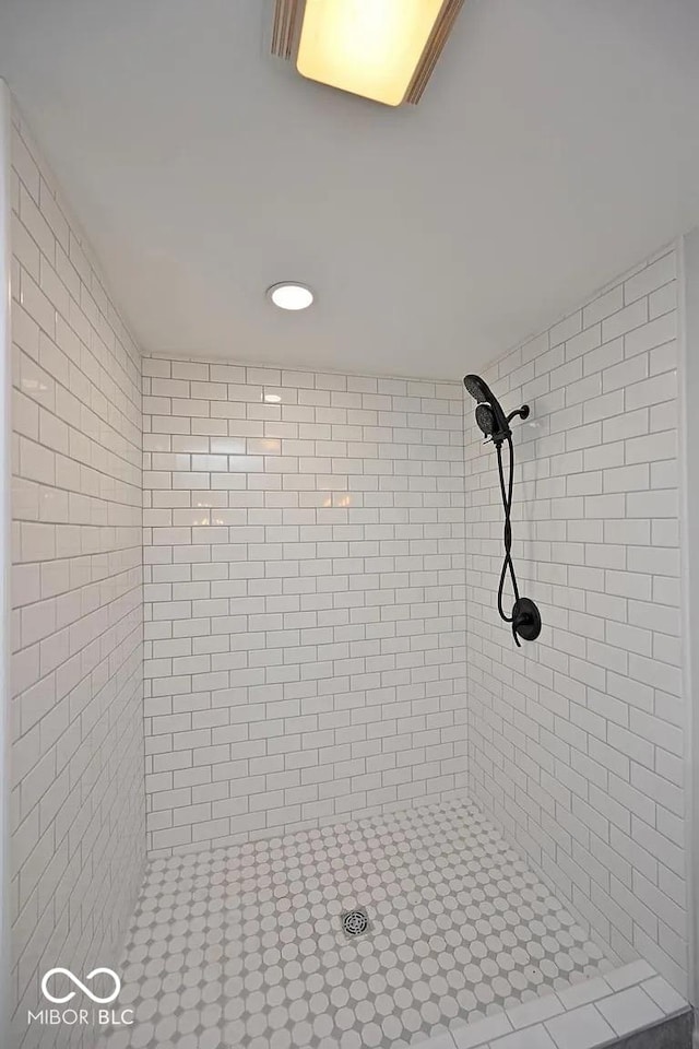 8783 State Road 56, Aurora, IN 47001 - bathroom with a shower stall and recessed lighting