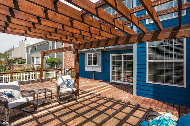 1521 Midnight Pass, Brownsburg, IN 46112 - wooden deck featuring an outdoor living space and a pergola