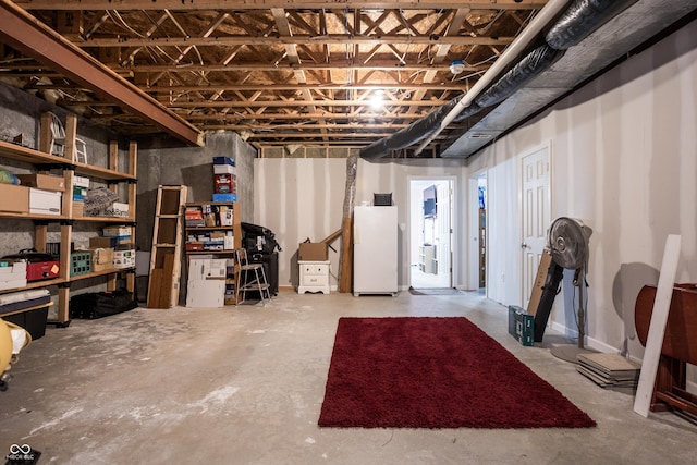 1521 Midnight Pass, Brownsburg, IN 46112 - unfinished basement featuring freestanding refrigerator