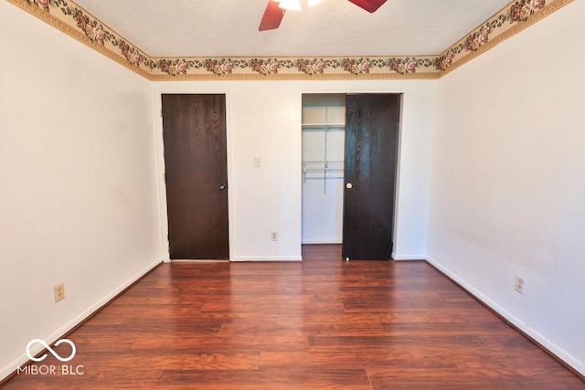 923 Bogalusa Ct, Indianapolis, IN 46217 - spare room featuring a ceiling fan and wood finished floors