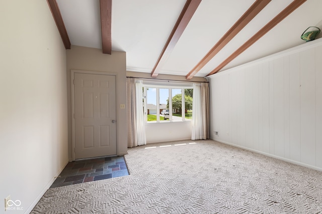 3388 S Leonard Rd, New Palestine, IN 46163 - foyer with carpet and stone finish flooring