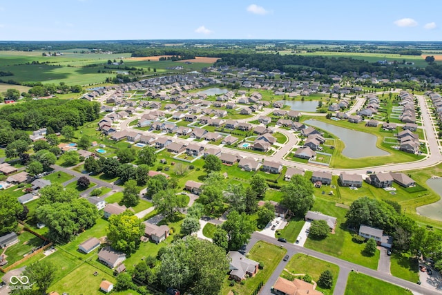 3388 S Leonard Rd, New Palestine, IN 46163 - aerial view of residential area with a nearby body of water