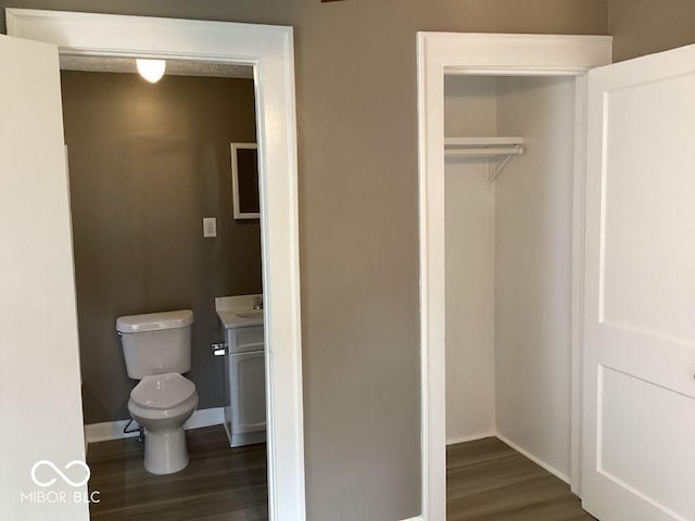 360 Laclede St, Indianapolis, IN 46241 - bathroom featuring wood finished floors and vanity