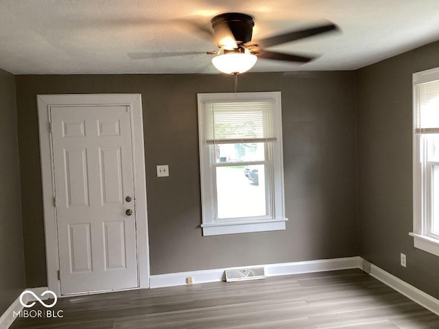 360 Laclede St, Indianapolis, IN 46241 - entryway with ceiling fan and wood finished floors