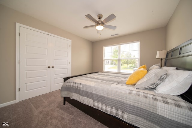 610 Sawtooth St, Westfield, IN 46074 - bedroom with a closet, carpet flooring, and ceiling fan