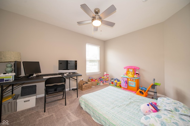 610 Sawtooth St, Westfield, IN 46074 - bedroom featuring a desk, carpet floors, and ceiling fan