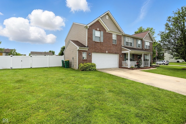 5063 Haywood Ln, Plainfield, IN 46168 - view of front of property featuring an attached garage, brick siding, driveway, a porch, and a gate