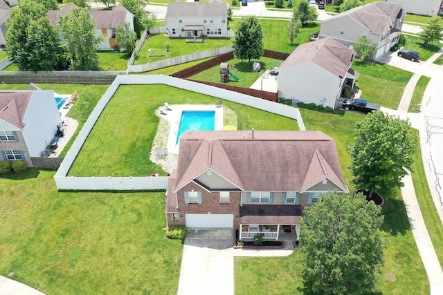 5063 Haywood Ln, Plainfield, IN 46168 - aerial view of residential area featuring a pool area