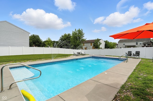 5063 Haywood Ln, Plainfield, IN 46168 - view of swimming pool with a fenced backyard and a patio