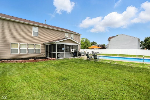 5063 Haywood Ln, Plainfield, IN 46168 - rear view of house featuring a sunroom and a fenced backyard