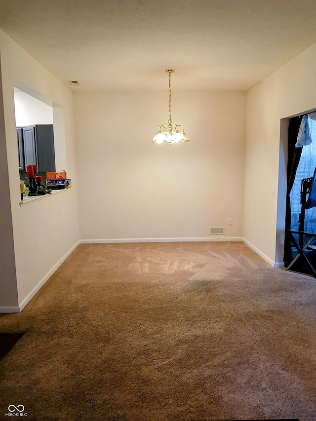 8333 Pine Branch Ln, Indianapolis, IN 46234 - carpeted spare room with a chandelier and baseboards