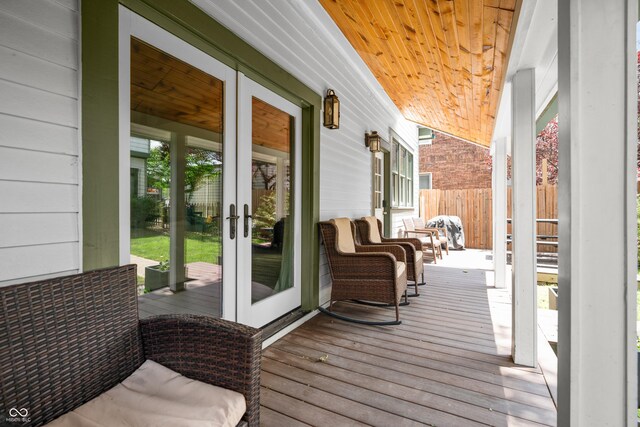 545 Fletcher Ave, Indianapolis, IN 46203 - wooden deck featuring french doors