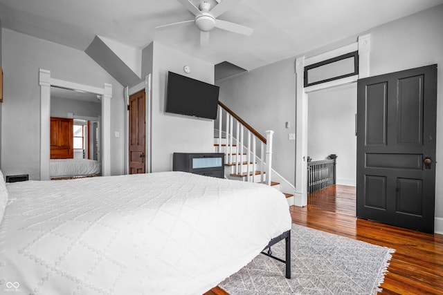 545 Fletcher Ave, Indianapolis, IN 46203 - bedroom featuring wood finished floors and ceiling fan