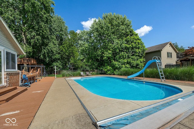 3710 Canada Ct, West Lafayette, IN 47906 - outdoor pool featuring a water slide and a deck