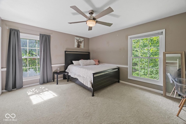 3710 Canada Ct, West Lafayette, IN 47906 - bedroom with carpet and ceiling fan