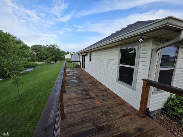 21 Watson Dr, Trafalgar, IN 46181 - wooden terrace featuring a lawn