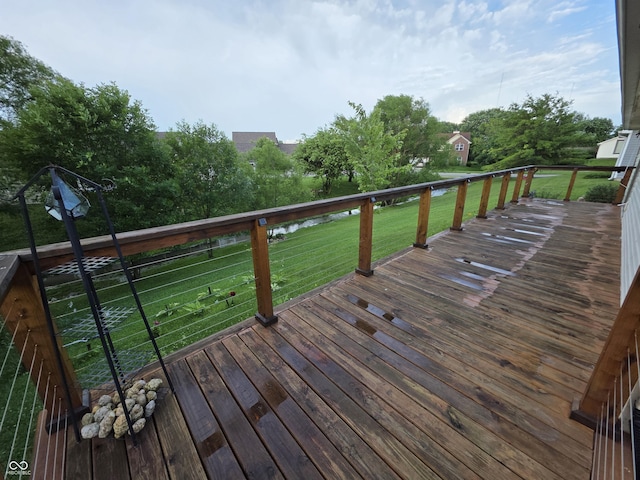 21 Watson Dr, Trafalgar, IN 46181 - wooden deck with a lawn