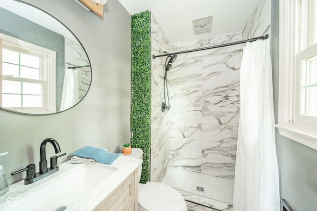 2613 W Queensbury Rd, Muncie, IN 47304 - bathroom featuring vanity and a marble finish shower