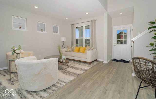 3933 Wren Dr, Brownsburg, IN 46112 - living area featuring wood finished floors and recessed lighting