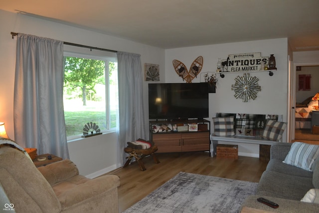 704 S Rockfield Rd, Veedersburg, IN 47987 - living area with wood finished floors and baseboards
