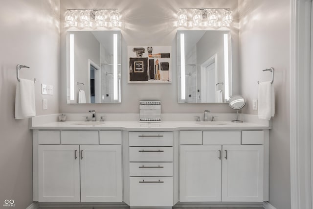 225 N New Jersey St Unit 52, Indianapolis, IN 46204 - full bathroom featuring double vanity and a shower