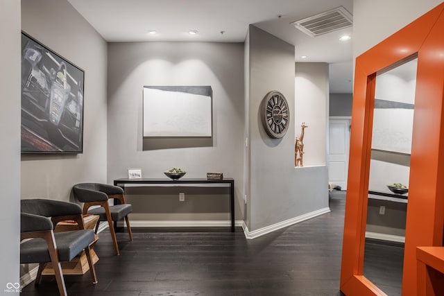 225 N New Jersey St Unit 52, Indianapolis, IN 46204 - hallway with dark wood-style flooring and recessed lighting