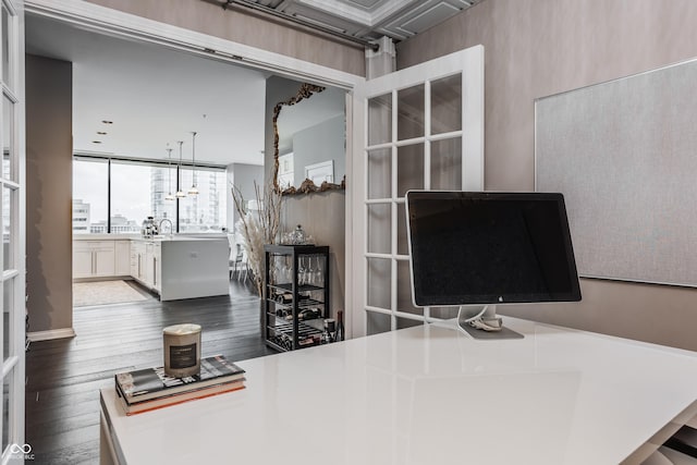 225 N New Jersey St Unit 52, Indianapolis, IN 46204 - office with dark wood-style floors and a sink