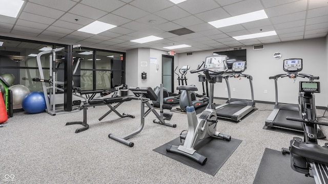 225 N New Jersey St Unit 52, Indianapolis, IN 46204 - gym featuring a paneled ceiling