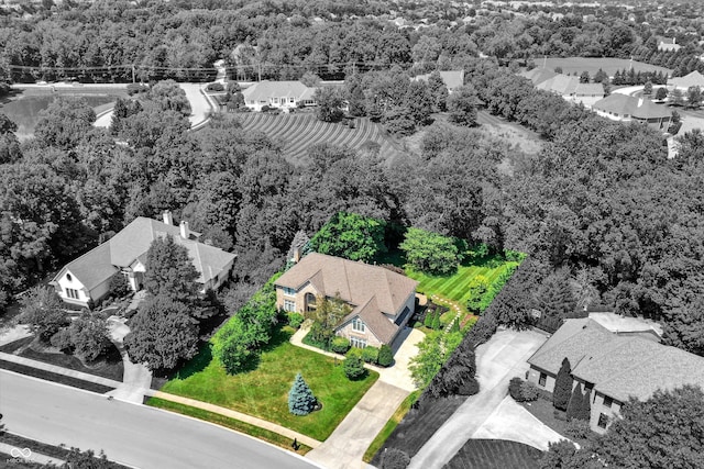 13779 Stone Dr, Carmel, IN 46032 - view from above of property with a heavily wooded area