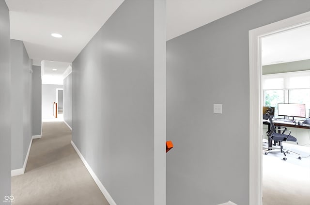 13779 Stone Dr, Carmel, IN 46032 - corridor featuring carpet flooring, a desk, and recessed lighting