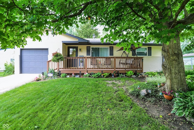 9042 Panorama Ct, Indianapolis, IN 46234 - view of front of house with a front lawn, brick siding, concrete driveway, and covered porch
