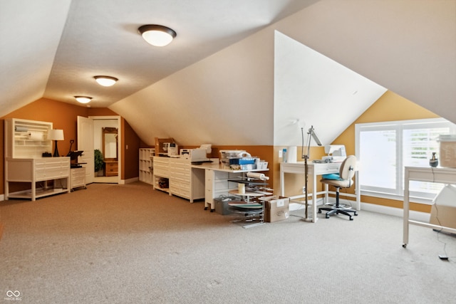 3399 Nottinghill Blvd, Plainfield, IN 46168 - carpeted home office featuring lofted ceiling