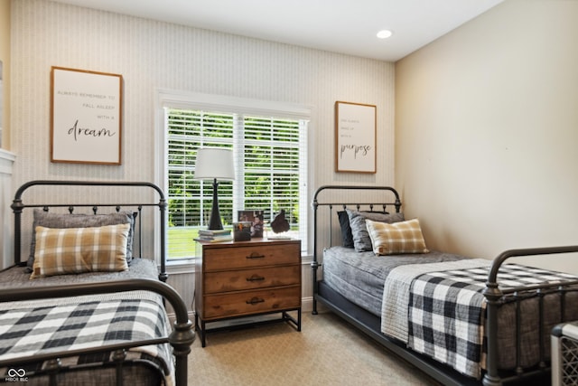 3399 Nottinghill Blvd, Plainfield, IN 46168 - carpeted bedroom with wallpapered walls