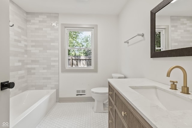 8246 Windcombe Blvd, Indianapolis, IN 46240 - full bathroom with vanity, shower / washtub combination, and tile patterned floors