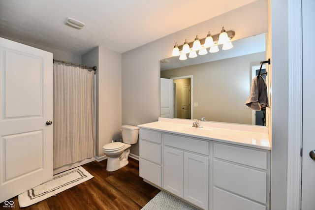 3443 Thomas Jefferson St, Westfield, IN 46074 - bathroom featuring vanity, wood finished floors, and a shower with shower curtain