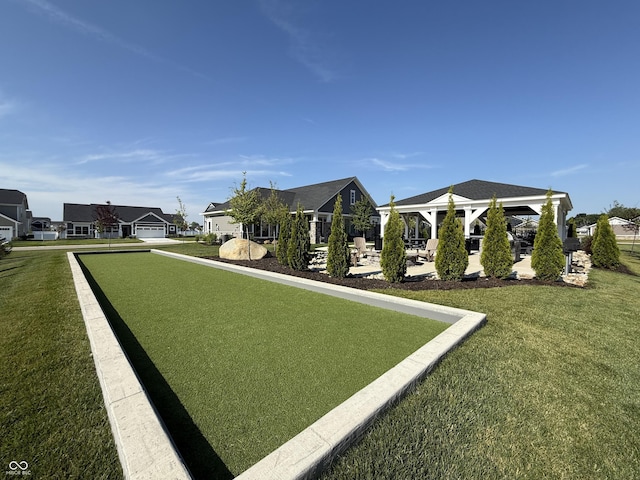 3443 Thomas Jefferson St, Westfield, IN 46074 - view of home's community featuring a game area, a yard, a gazebo, and a residential view