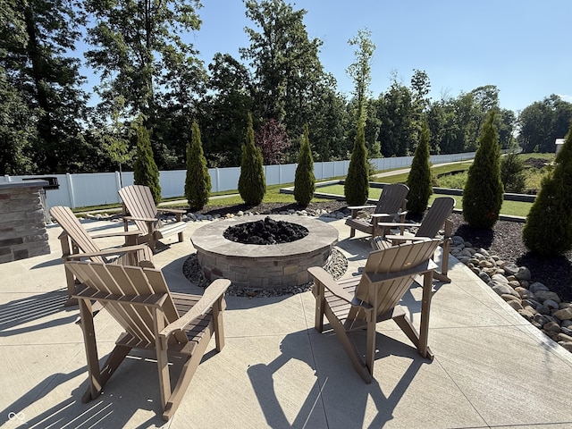 3443 Thomas Jefferson St, Westfield, IN 46074 - view of patio featuring a fire pit