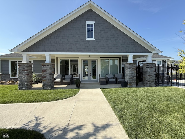 3443 Thomas Jefferson St, Westfield, IN 46074 - craftsman-style home featuring outdoor lounge area and french doors