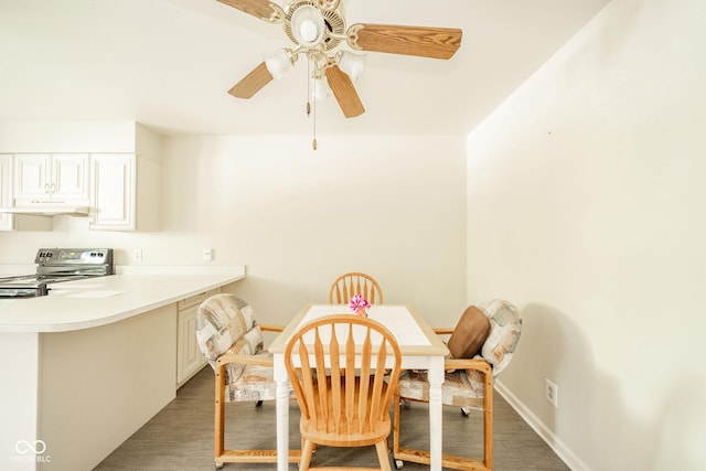 7317 Lions Head Dr Unit A, Indianapolis, IN 46260 - dining area featuring baseboards and a ceiling fan
