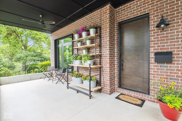 1905 N Alabama St, Indianapolis, IN 46202 - property entrance featuring brick siding and ceiling fan